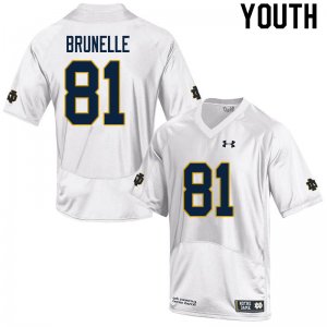 Notre Dame Fighting Irish Youth Jay Brunelle #81 White Under Armour Authentic Stitched College NCAA Football Jersey NKH5699QL
